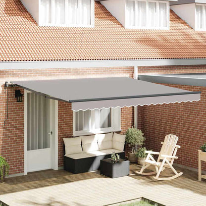 Toldo Retrátil Cinzento-claro 400 ×350 cm tecido