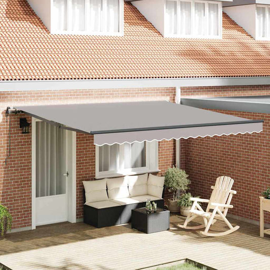 Toldo Retrátil Cinzento-claro 400 ×350 cm tecido