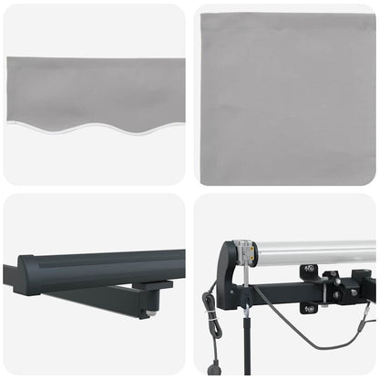 Toldo Retrátil com Cinzento-claro 400 × 350 cm tecido
