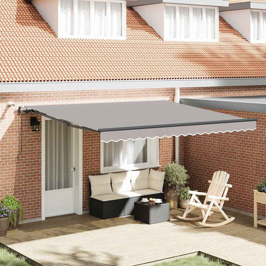 Toldo Retrátil com Cinzento-claro 400 × 350 cm tecido