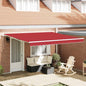Toldo Retrátil Manual Vermelho 400 × 350 cm Tecido e Metal