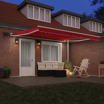 Toldo Retrátil com Manual Vermelho 400 ×350 cm tecido