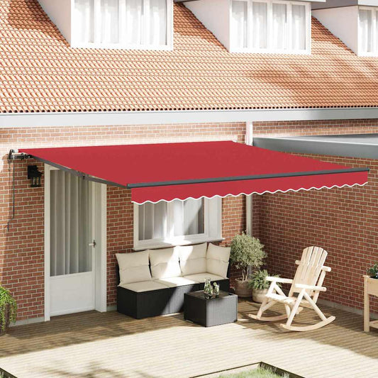 Toldo Retrátil Vermelho 400 ×350 cm tecido