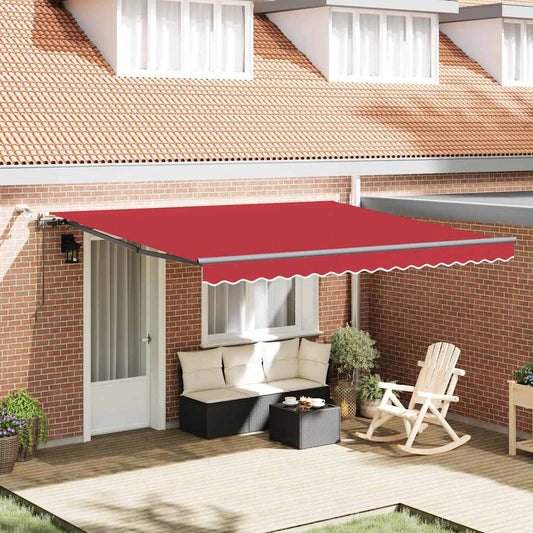 Toldo Retrátil com Vermelho 400 × 350 cm tecido
