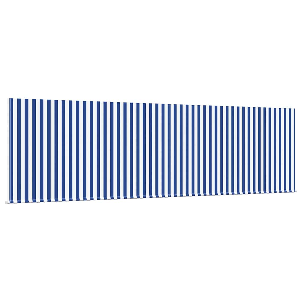 Toldo Retrátil Azul e Branco 400 × 300 cm Poliéster e Alumínio