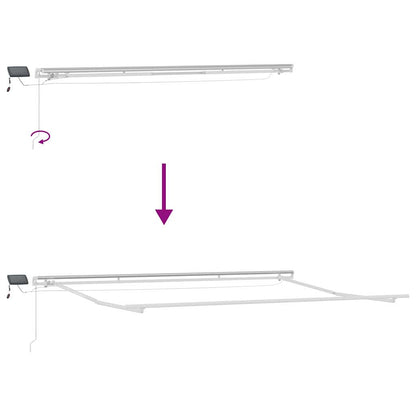 Toldo Retrátil com Manual laranja e castanho 450 ×300 cm tecido
