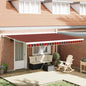 Toldo Retrátil laranja e castanho 450 × 300 cm Tecido, Metal