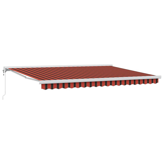 Toldo Retrátil laranja e castanho 450 × 300 cm Tecido, Metal