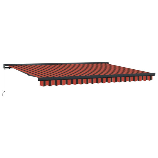 Toldo Retrátil Laranja e Marrom 450 ×300 cm Tecido e Metal