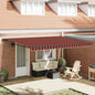 Toldo Retrátil Manual Laranja e Marrom 450x300 cm tecido