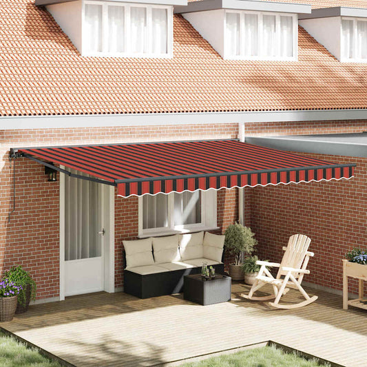 Toldo Retrátil Laranja e Marrom 450x300 cm tecido
