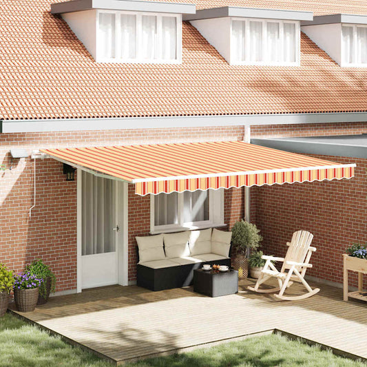 Toldo Retrátil com Manual amarelo e laranja 450 ×300 cm tecido