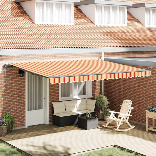 Toldo Retrátil amarelo e laranja 450 ×300 cm tecido