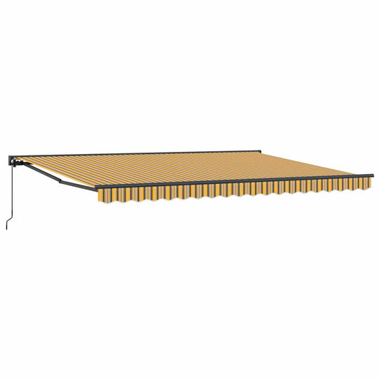 Toldo Retrátil Manual Listrado Multicolorido 450x300 cm tecido