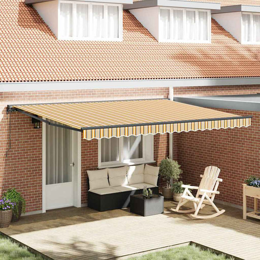 Toldo Retrátil Listrado Multicolorido 450x300 cm tecido