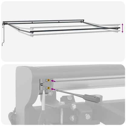 Toldo Retrátil Listrado Multicolorido 450x300 cm tecido