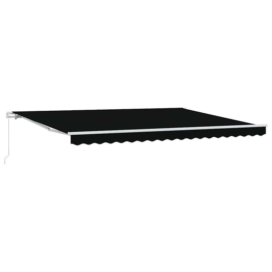 Toldo Retrátil Riscas Preto 450 × 300 cm Poliéster e Metal