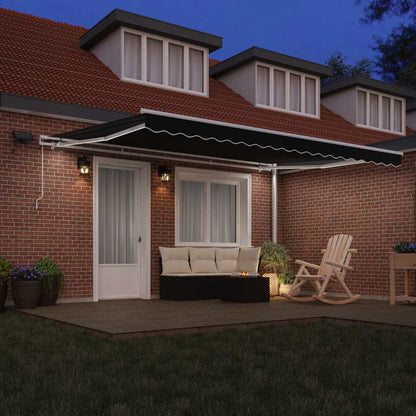 Toldo Retrátil com Manual Preto 450 ×300 cm tecido