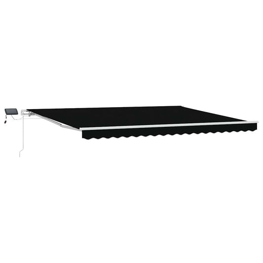 Toldo Retrátil com Manual Preto 450 ×300 cm tecido