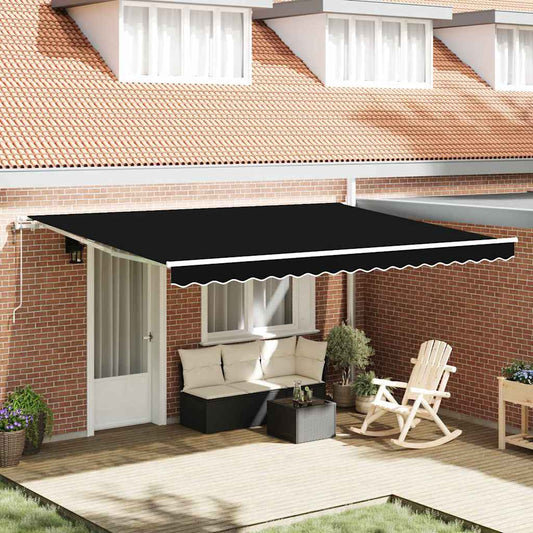 Toldo Retrátil Preto 450 ×300 cm tecido