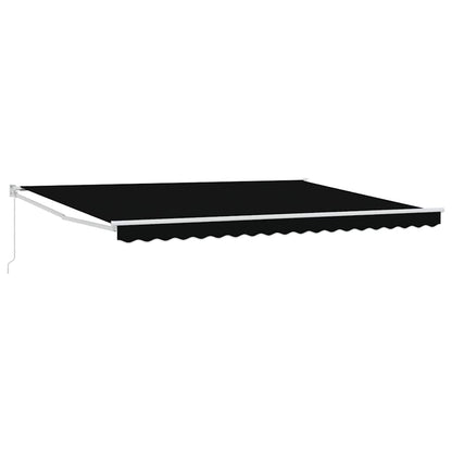 Toldo Retrátil Manual Preto 450 × 300 cm Poliéster e Metal