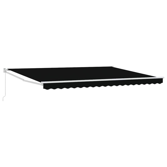 Toldo Retrátil Manual Preto 450 × 300 cm Poliéster e Metal