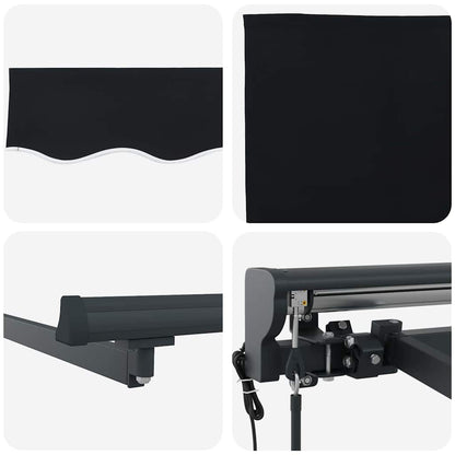 Toldo Retrátil Preto 450x300 cm tecido