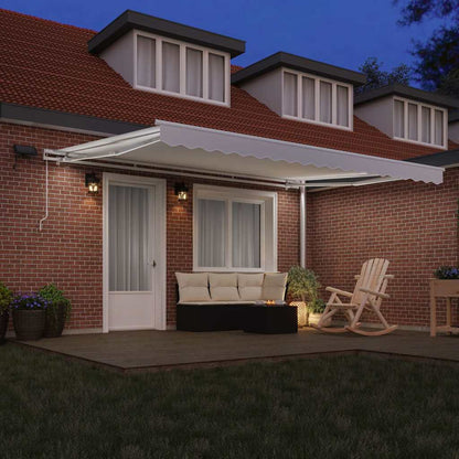 Toldo Retrátil com Manual Branco 450 ×300 cm tecido