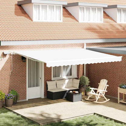 Toldo Retrátil com Manual Branco 450 ×300 cm tecido
