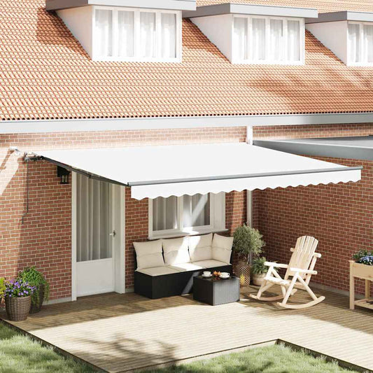 Toldo Retrátil com Branco 450 × 300 cm tecido