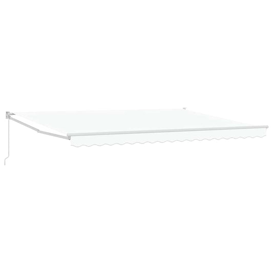 Toldo Manual Branco 4,5 × 3 m Poliéster e metal