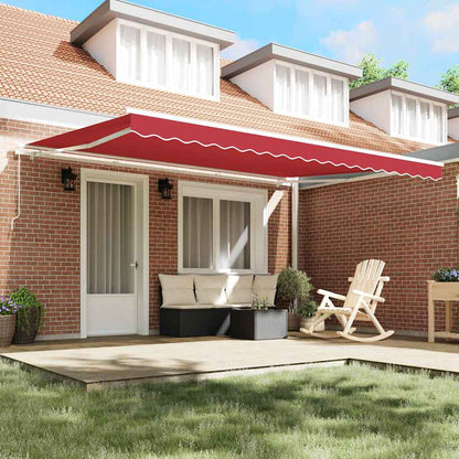 Toldo Vermelho 4,5 × 3 m Poliéster e metal