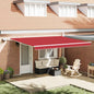 Toldo Retrátil com Manual Vermelho 450 ×300 cm tecido