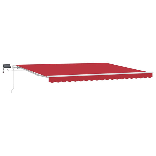 Toldo Retrátil com Manual Vermelho 450 ×300 cm tecido