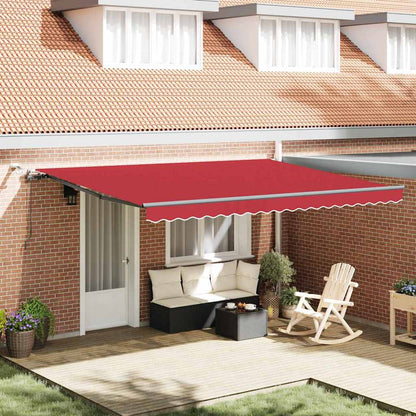 Toldo Retrátil com Vermelho 450 × 300 cm tecido