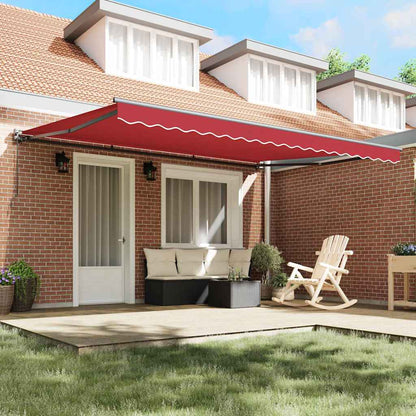 Toldo Retrátil Manual Vermelho 450x300 cm tecido