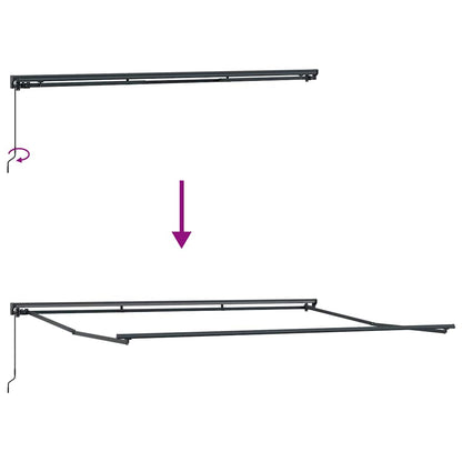 Toldo Retrátil Manual Vermelho 450x300 cm tecido