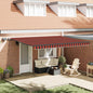 Toldo Retrátil Manual laranja e castanho 450 ×350 cm tecido