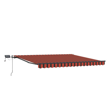 Toldo Retrátil Manual laranja e castanho 450 ×350 cm tecido
