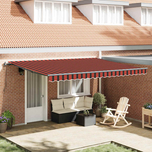 Toldo Retrátil laranja e castanho 450 ×350 cm tecido