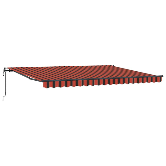 Toldo Retrátil laranja e castanho 450 ×350 cm tecido