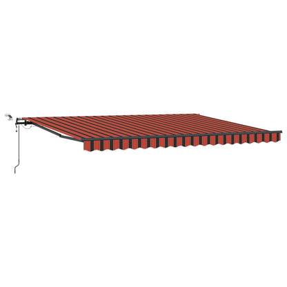Toldo Retrátil com laranja e castanho 450 × 350 cm tecido