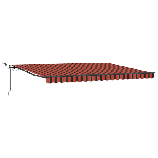 Toldo Retrátil com laranja e castanho 450 × 350 cm tecido