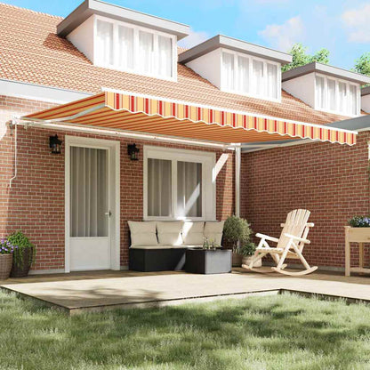 Toldo Retrátil 450 × 350 cm amarelo e laranja