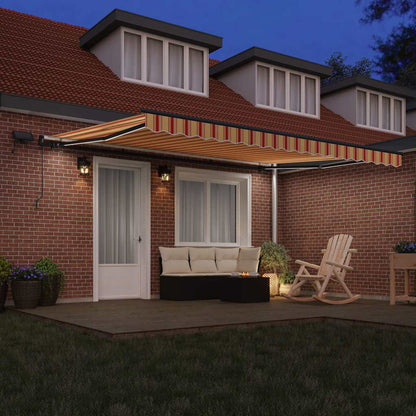 Toldo Retrátil Manual amarelo e laranja 450 ×350 cm tecido