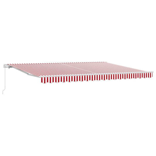 Toldo Riscas Vermelho e branco 4,5 × 3,5 m Poliéster e metal