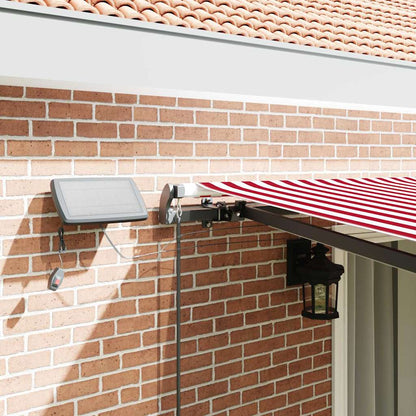 Toldo Retrátil Manual Vermelho e branco 450 ×350 cm tecido