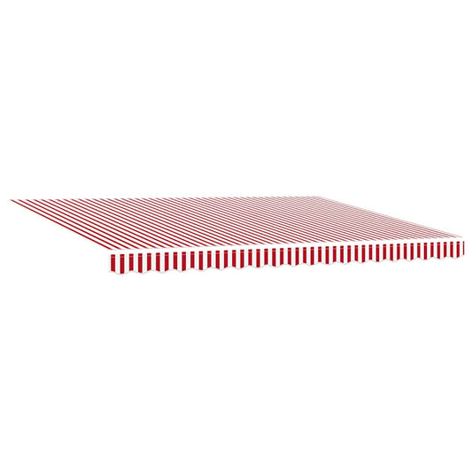 Toldo Retrátil Manual Vermelho e branco 450 ×350 cm tecido