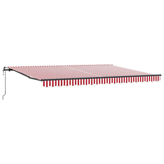 Toldo Retrátil Vermelho e branco 450 ×350 cm tecido