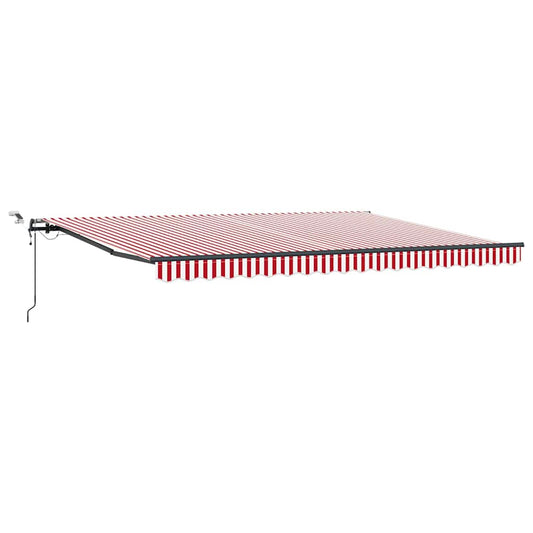 Toldo Retrátil com Vermelho e branco 450 × 350 cm tecido